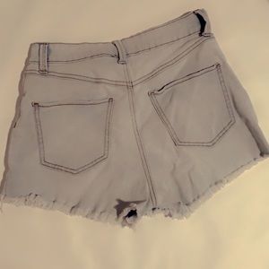 High rise denim shorts